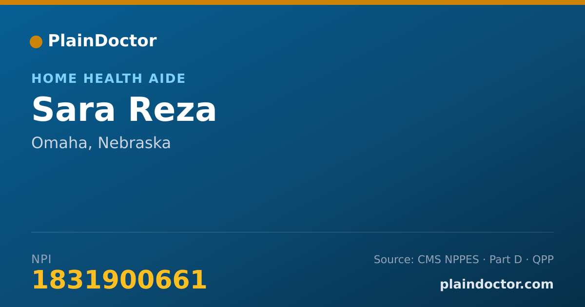 Shareable card for Sara Reza - Home Health Aide, Omaha, NE