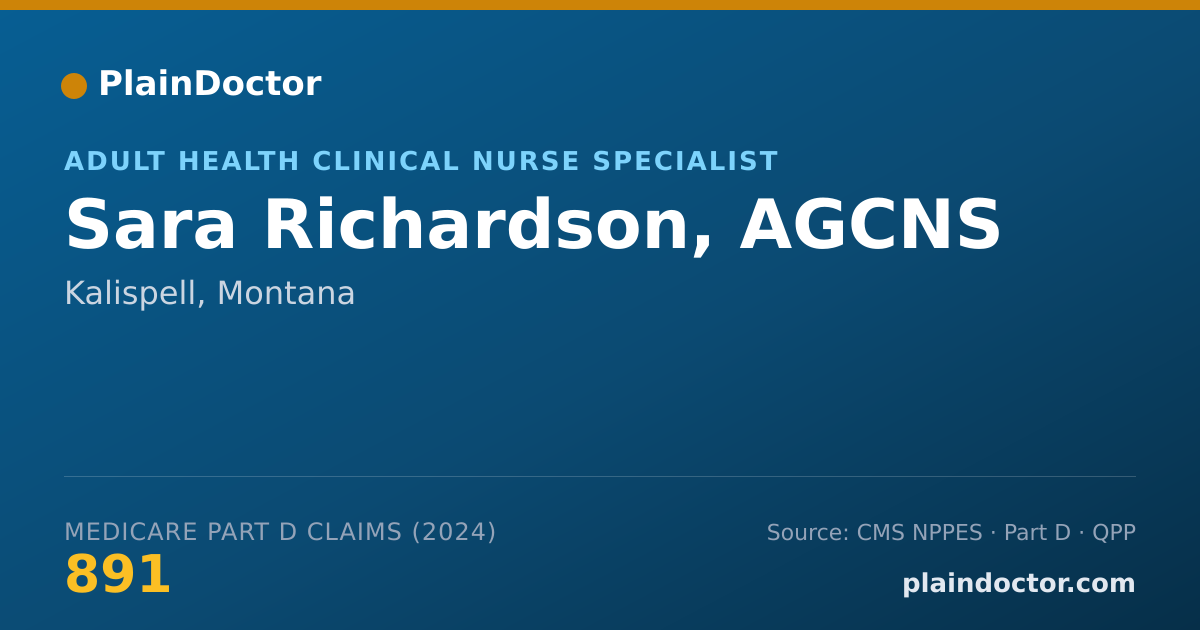 Shareable card for Sara Richardson, AGCNS - Adult Health Clinical Nurse Specialist, Kalispell, MT