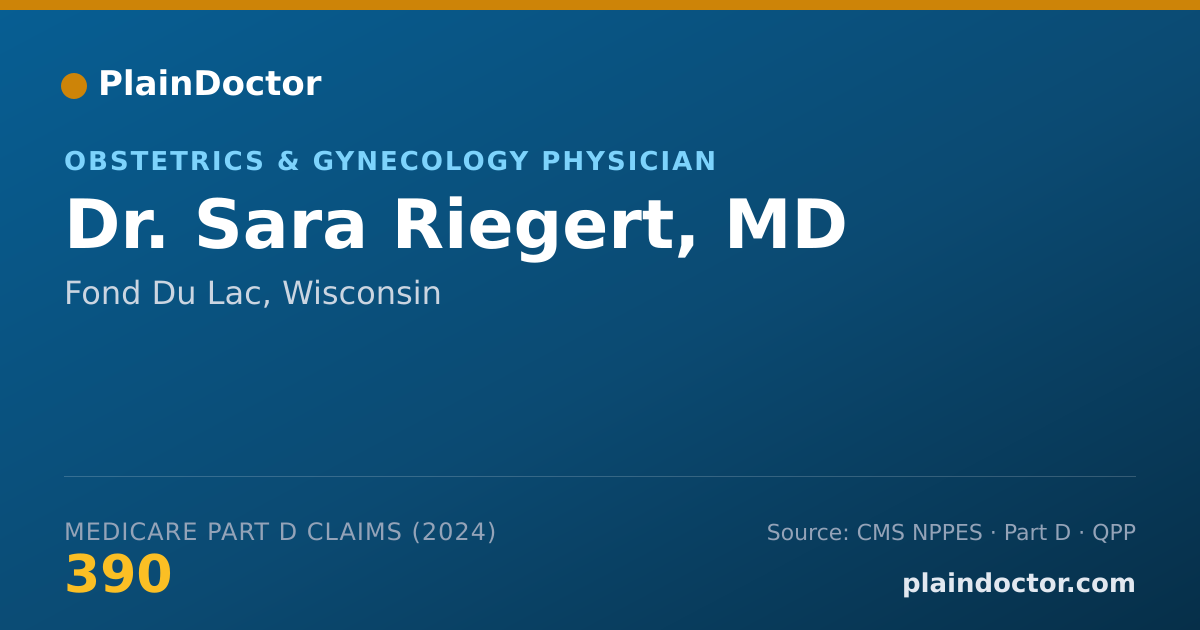 Shareable card for Sara Riegert, MD - Obstetrics & Gynecology Physician, Fond Du Lac, WI