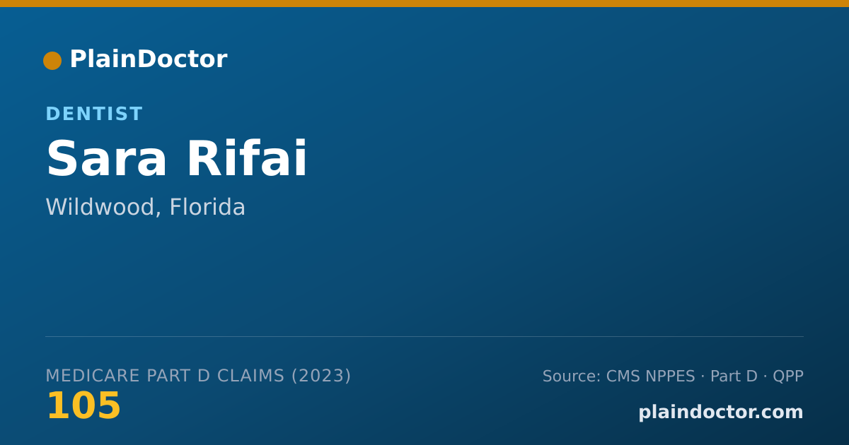 Shareable card for Sara Rifai - Dentist, Wildwood, FL