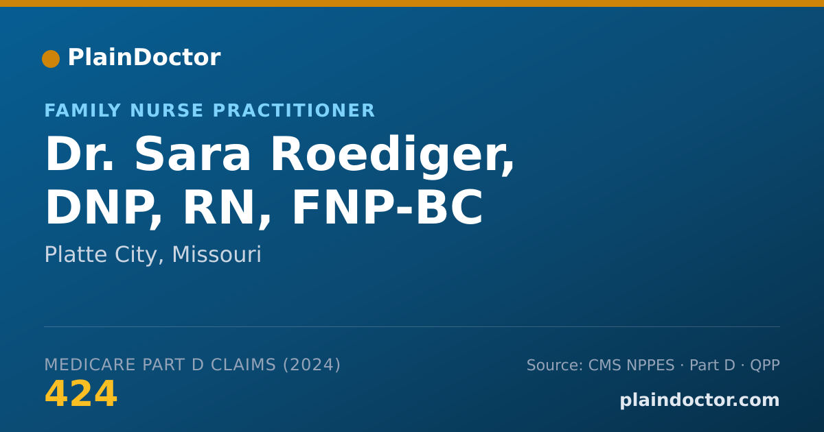 Shareable card for Sara Roediger, DNP, RN, FNP-BC - Family Nurse Practitioner, Platte City, MO