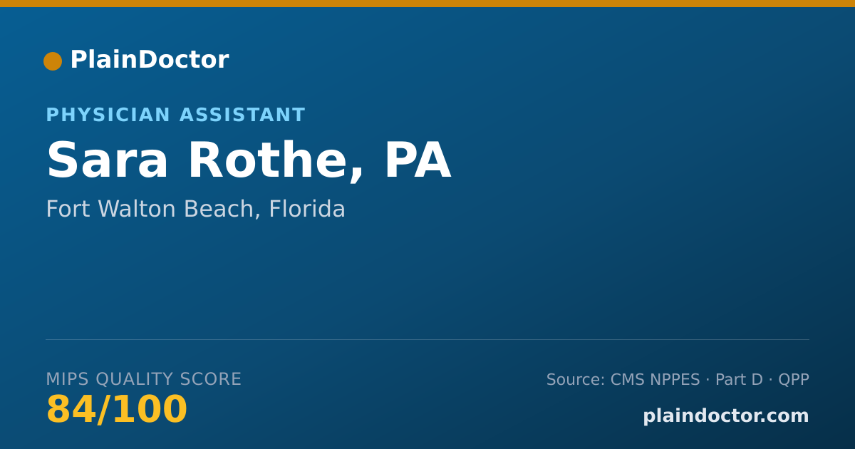 Shareable card for Sara Rothe, PA - Physician Assistant, Fort Walton Beach, FL