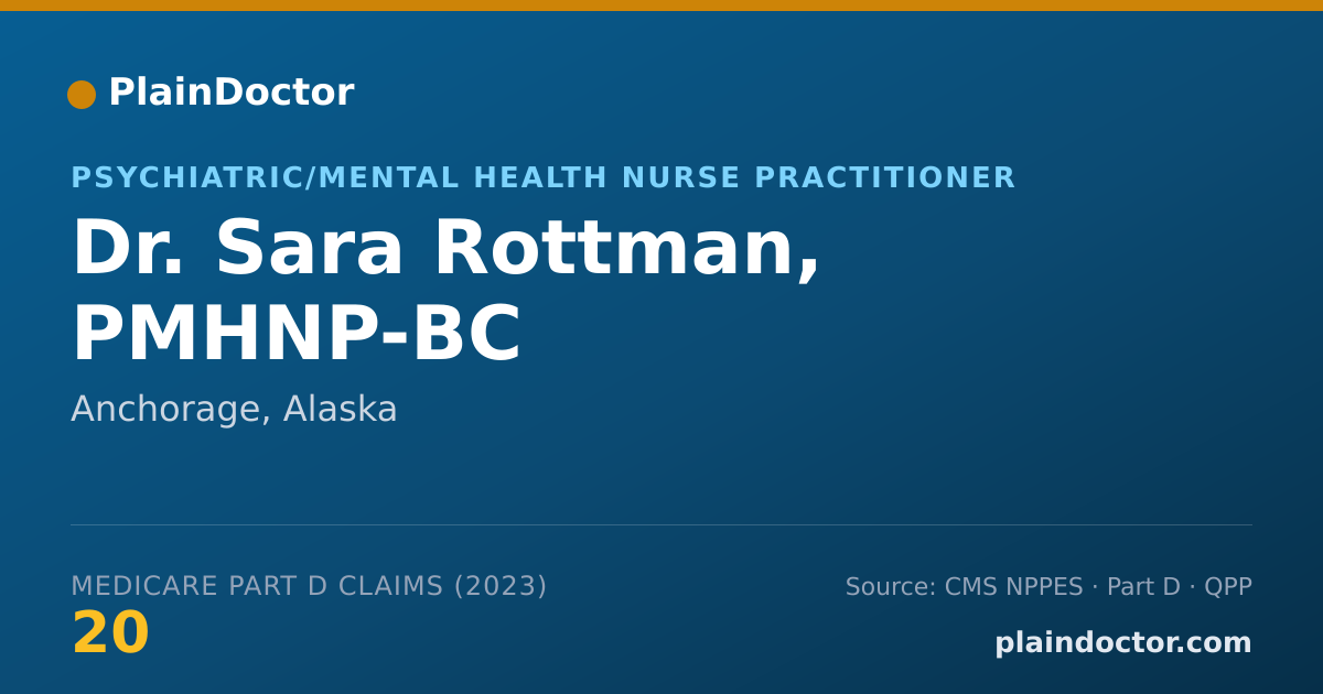 Shareable card for Sara Rottman, PMHNP-BC - Psychiatric/Mental Health Nurse Practitioner, Anchorage, AK