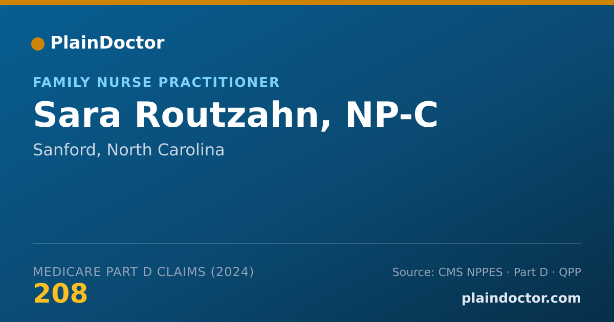 Shareable card for Sara Routzahn, NP-C - Family Nurse Practitioner, Sanford, NC