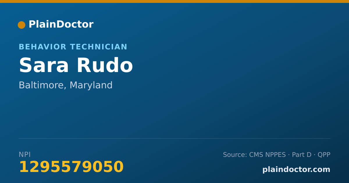 Shareable card for Sara Rudo - Behavior Technician, Baltimore, MD