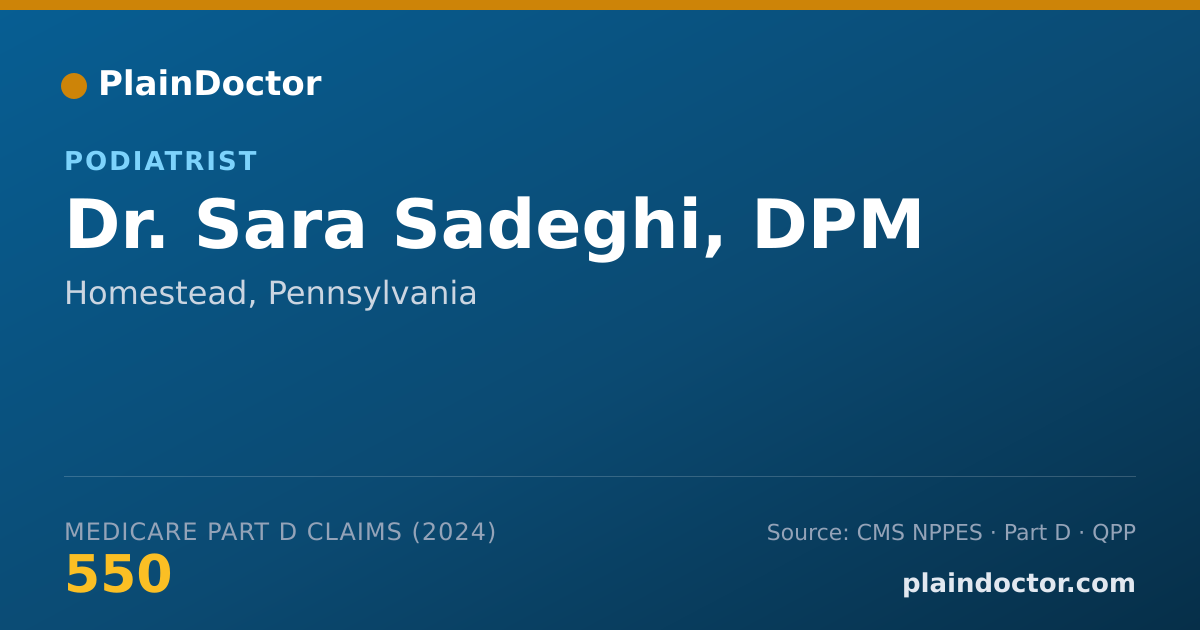 Shareable card for Sara Sadeghi, DPM - Foot & Ankle Surgery Podiatrist, Homestead, PA