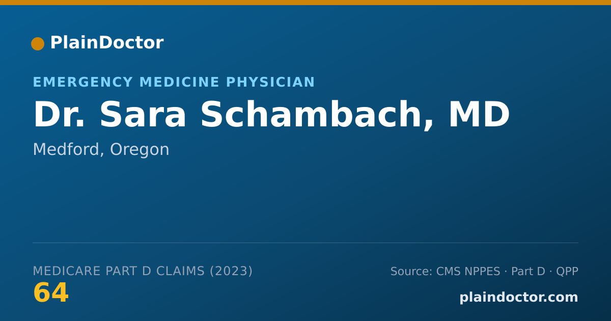 Shareable card for Sara Schambach, MD - Emergency Medicine Physician, Medford, OR
