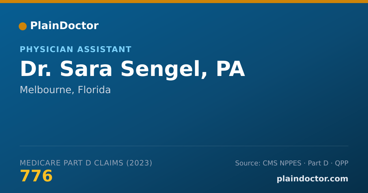 Shareable card for Sara Sengel, PA - Physician Assistant, Melbourne, FL