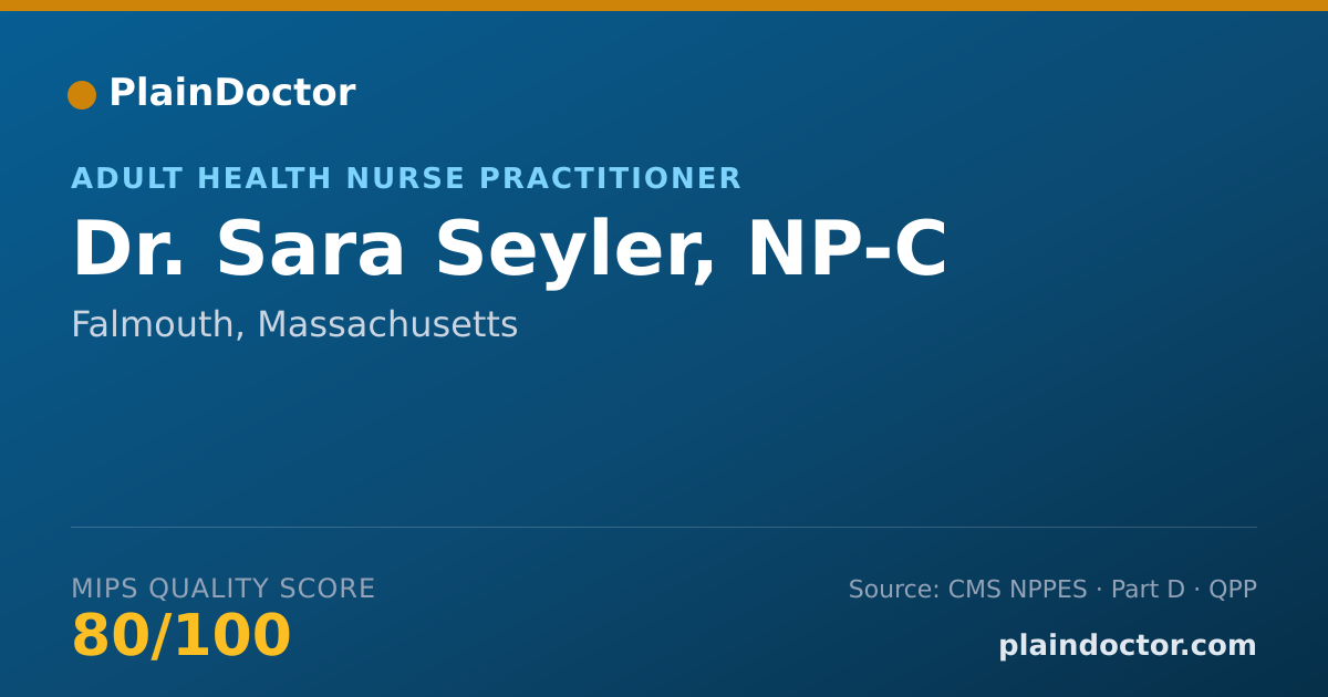 Shareable card for Sara Seyler, NP-C - Adult Health Nurse Practitioner, Falmouth, MA