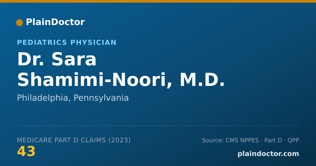 Shareable card for Sara Shamimi-Noori, M.D. - Pediatrics Physician, Philadelphia, PA