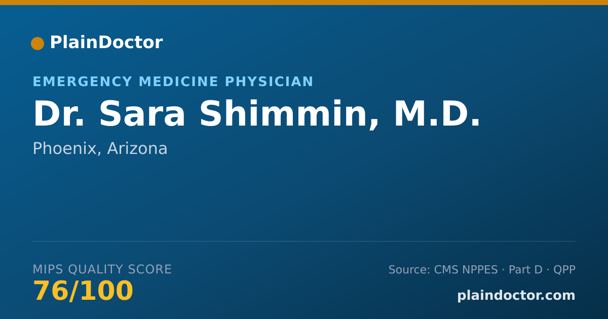 Shareable card for Sara Shimmin, M.D. - Emergency Medicine Physician, Phoenix, AZ