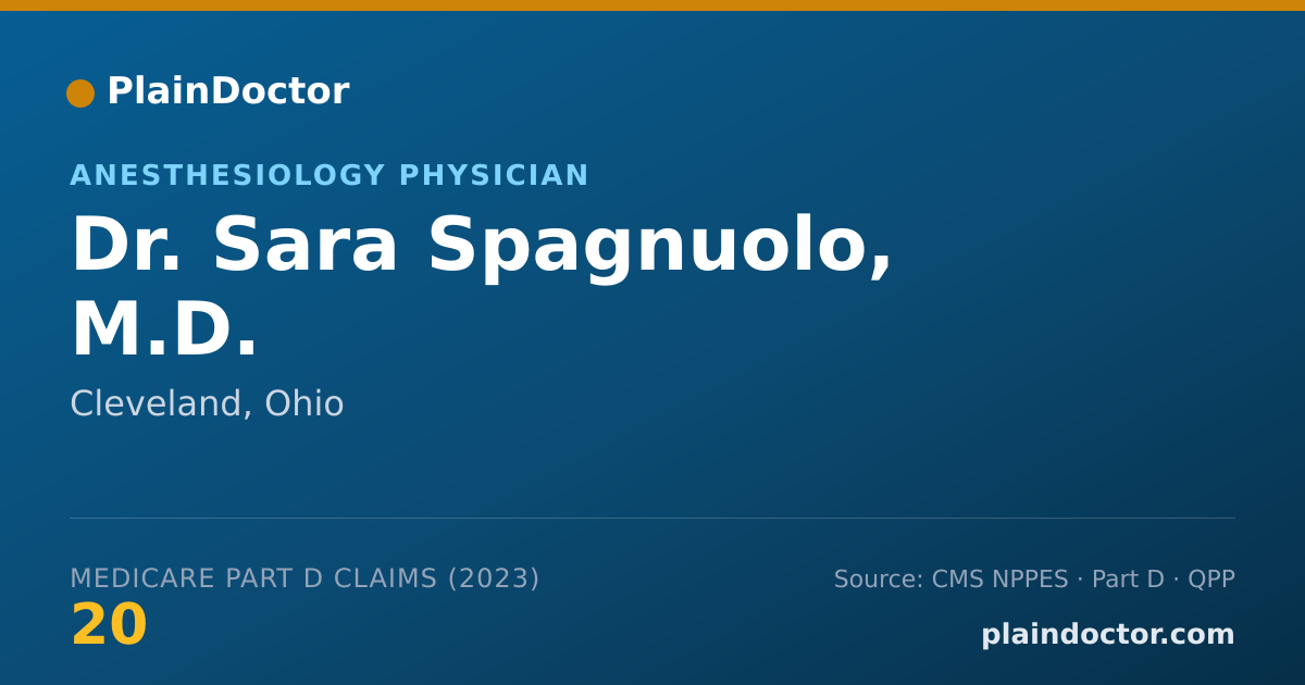 Shareable card for Sara Spagnuolo, M.D. - Anesthesiology Physician, Cleveland, OH