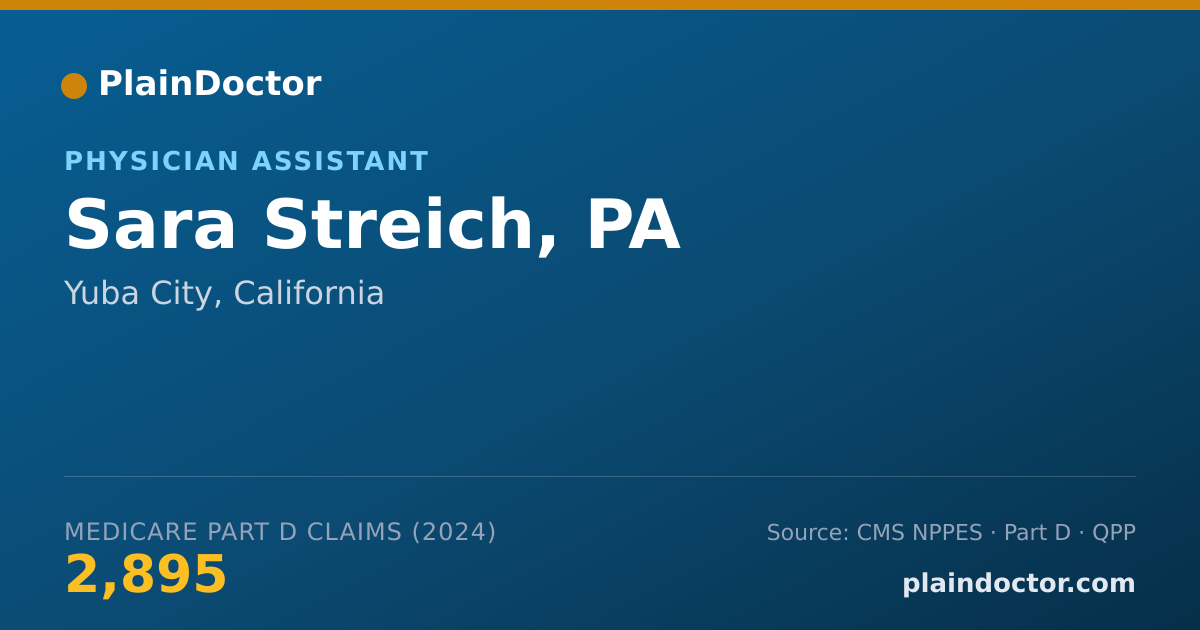 Shareable card for Sara Streich, PA - Physician Assistant, Yuba City, CA