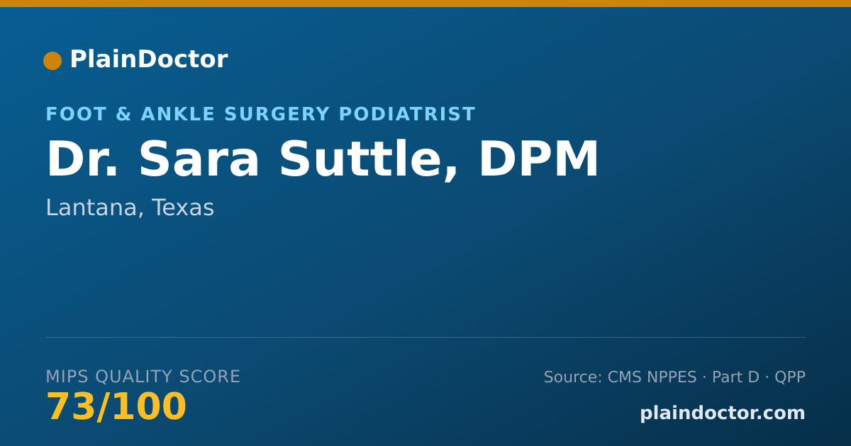 Shareable card for Sara Suttle, DPM - Foot & Ankle Surgery Podiatrist, Lantana, TX