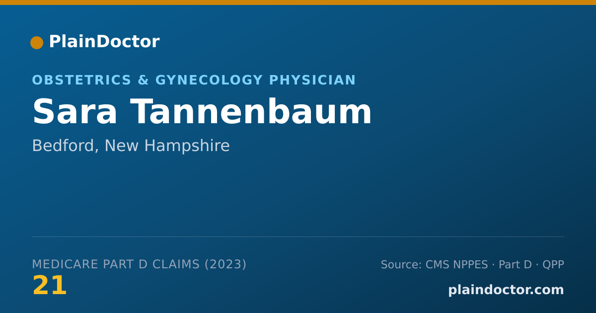 Shareable card for Sara Tannenbaum - Obstetrics & Gynecology Physician, Bedford, NH