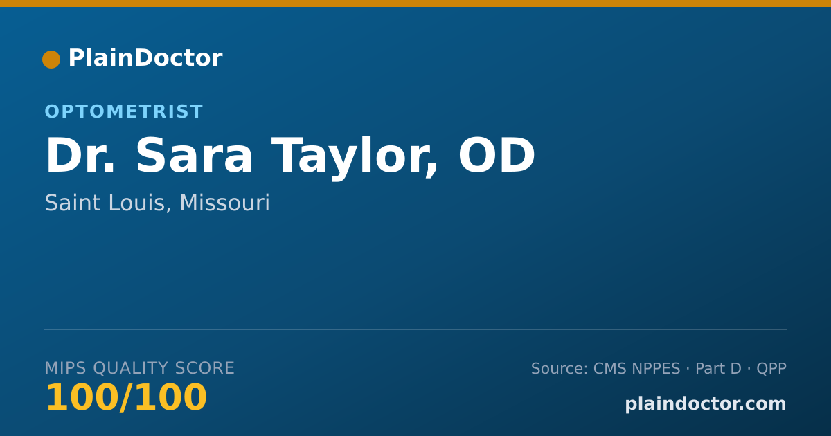 Shareable card for Sara Taylor, OD - Optometrist, Saint Louis, MO