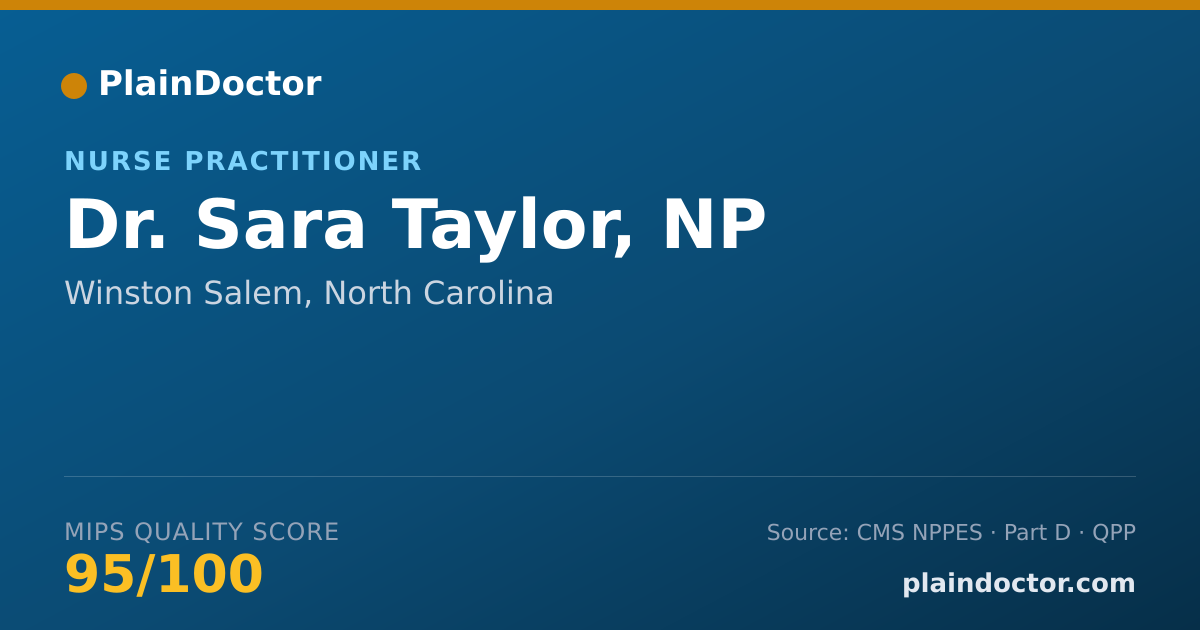 Shareable card for Sara Taylor, NP - Nurse Practitioner, Winston Salem, NC