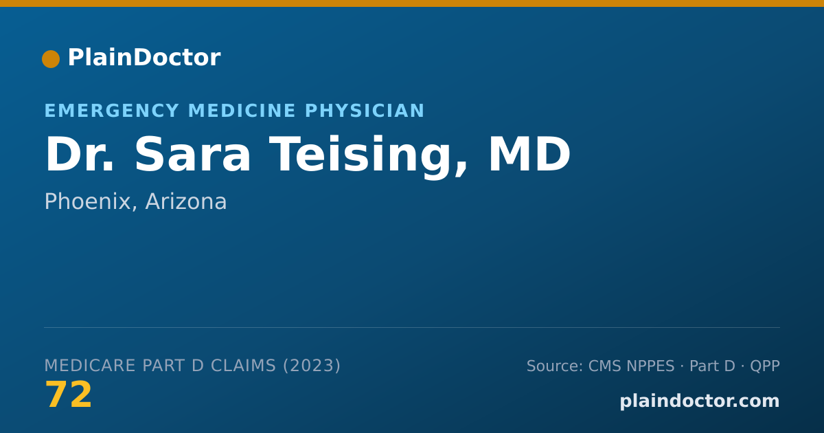Shareable card for Sara Teising, MD - Emergency Medicine Physician, Phoenix, AZ