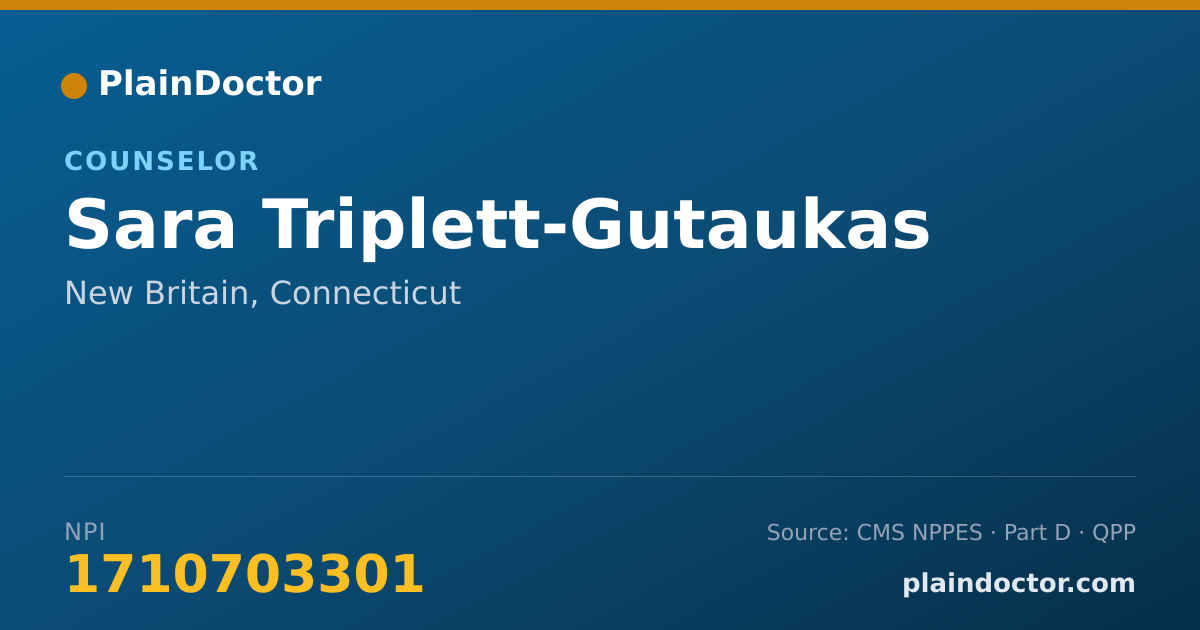 Shareable card for Sara Triplett-Gutaukas - Counselor, New Britain, CT