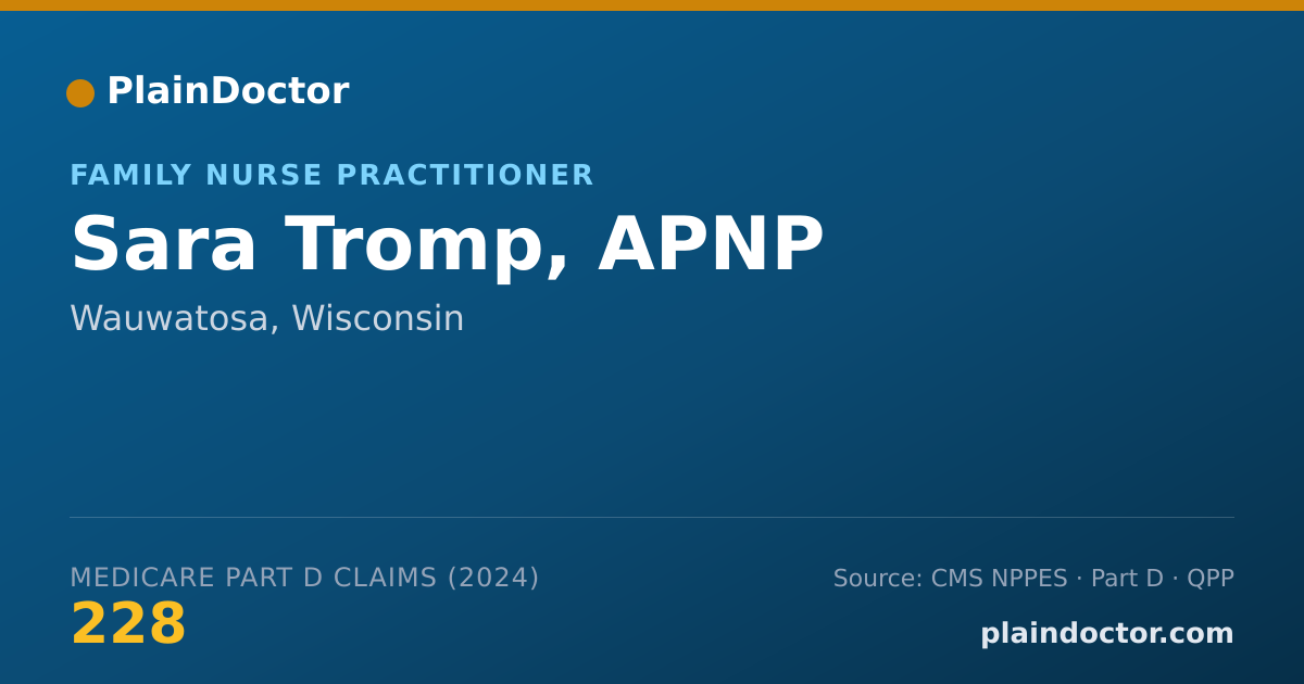 Shareable card for Sara Tromp, APNP - Family Nurse Practitioner, Wauwatosa, WI