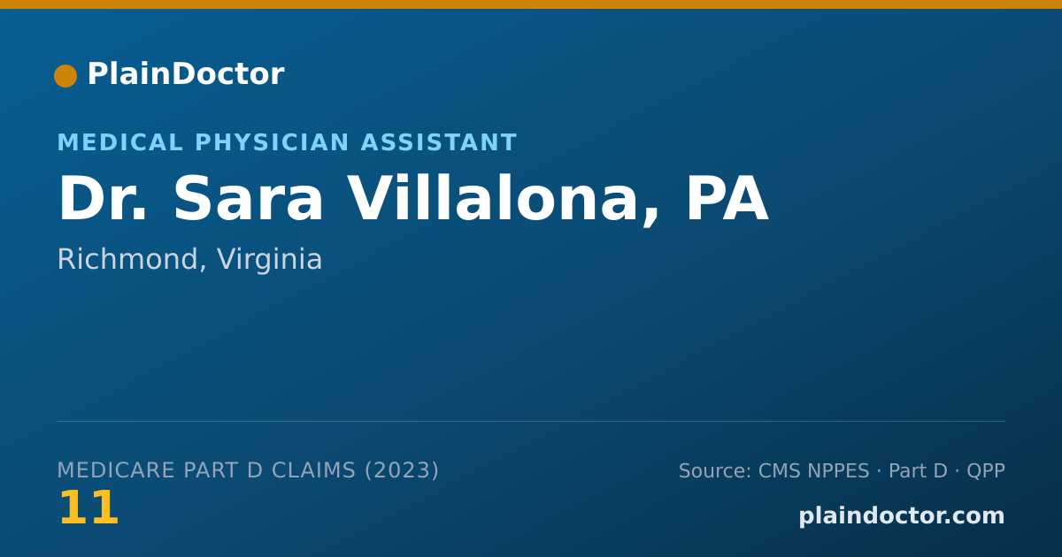 Shareable card for Sara Villalona, PA - Medical Physician Assistant, Richmond, VA