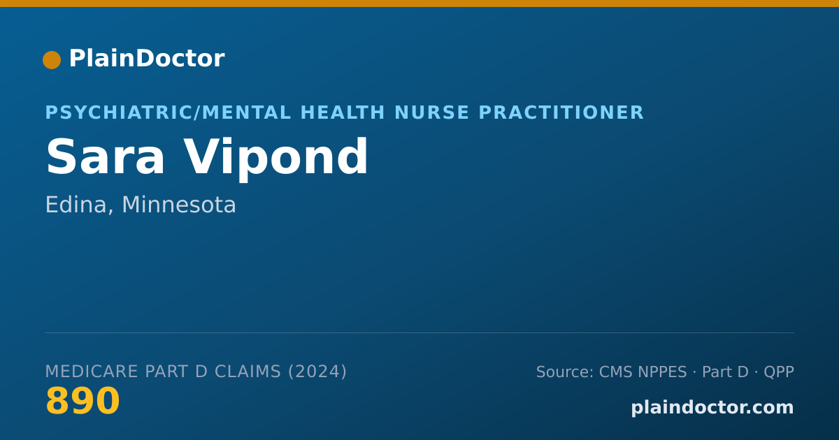 Shareable card for Sara Vipond - Psychiatric/Mental Health Nurse Practitioner, Edina, MN