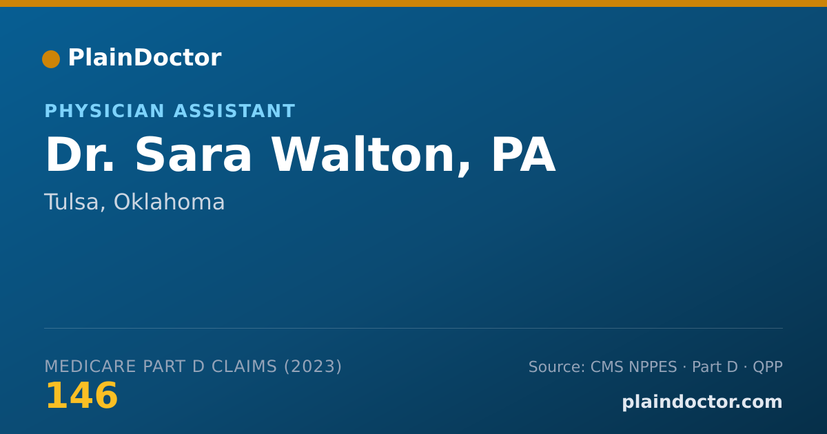 Shareable card for Sara Walton, PA - Physician Assistant, Tulsa, OK