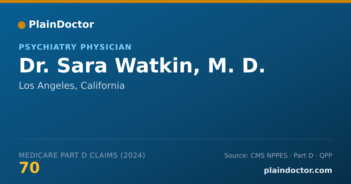 Shareable card for Sara Watkin, M. D. - Psychiatry Physician, Los Angeles, CA