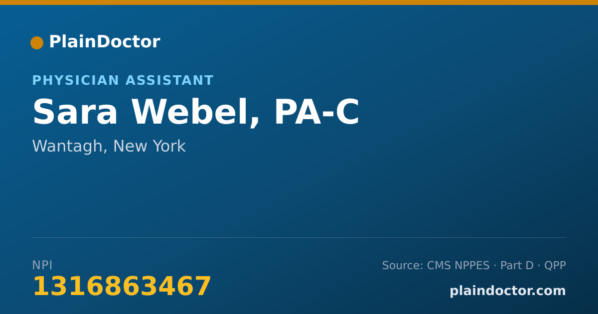Shareable card for Sara Webel, PA-C - Physician Assistant, Wantagh, NY