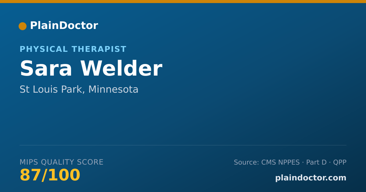 Shareable card for Sara Welder - Physical Therapist, St Louis Park, MN