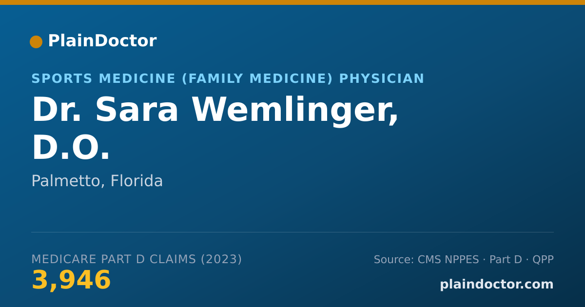 Shareable card for Sara Wemlinger, D.O. - Sports Medicine (Family Medicine) Physician, Palmetto, FL