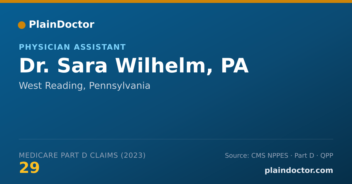 Shareable card for Sara Wilhelm, PA - Physician Assistant, West Reading, PA