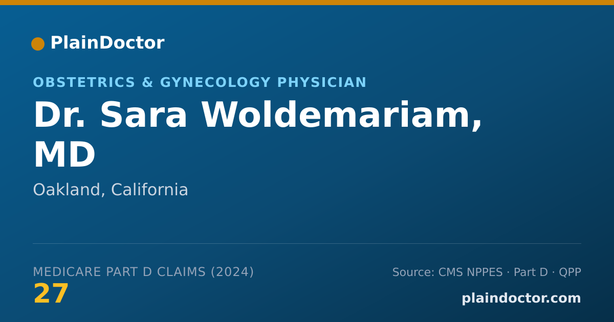 Shareable card for Sara Woldemariam, MD - Obstetrics & Gynecology Physician, Oakland, CA