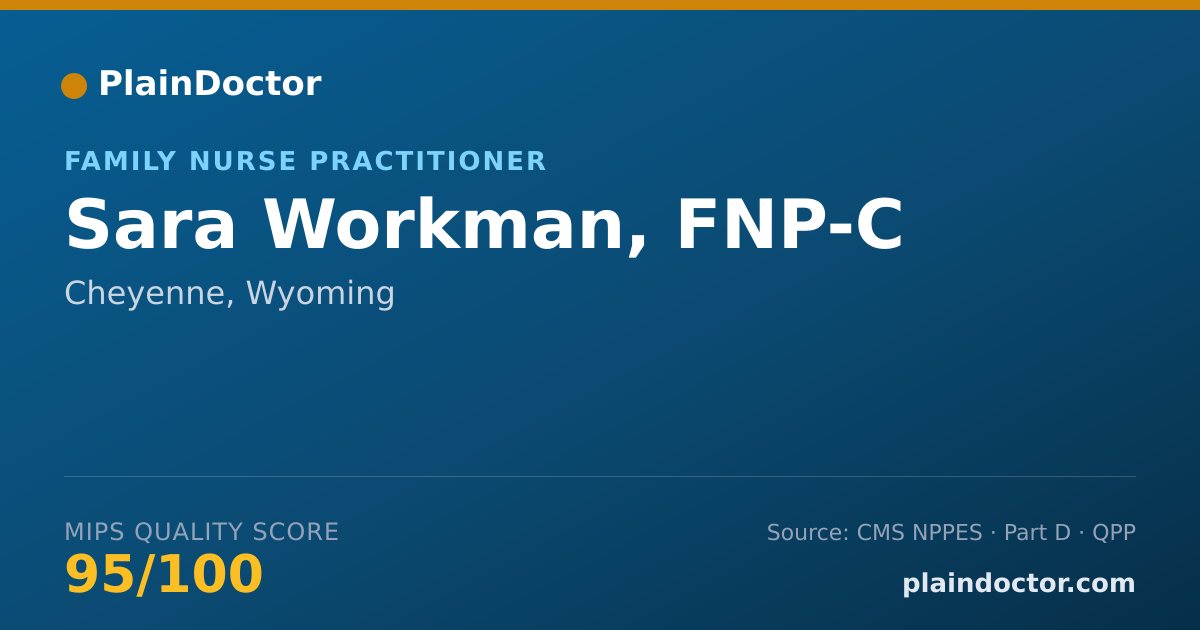 Shareable card for Sara Workman, FNP-C - Family Nurse Practitioner, Cheyenne, WY
