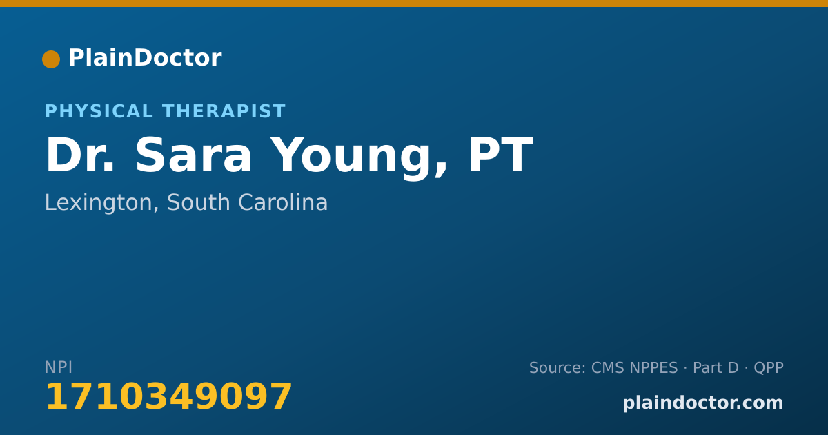 Shareable card for Sara Young, PT - Physical Therapist, Lexington, SC