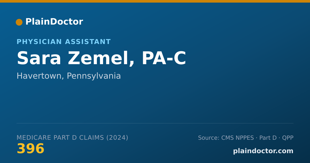 Shareable card for Sara Zemel, PA-C - Physician Assistant, Havertown, PA