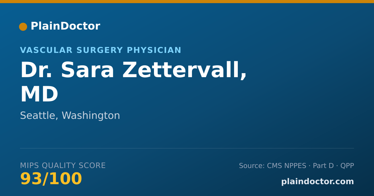 Shareable card for Sara Zettervall, MD - Vascular Surgery Physician, Seattle, WA