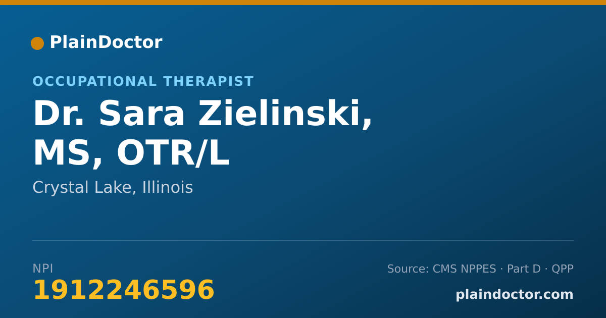 Shareable card for Sara Zielinski, MS, OTR/L - Occupational Therapist, Crystal Lake, IL