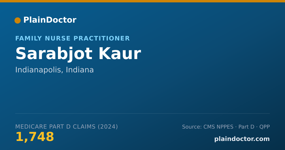 Shareable card for Sarabjot Kaur - Family Nurse Practitioner, Indianapolis, IN