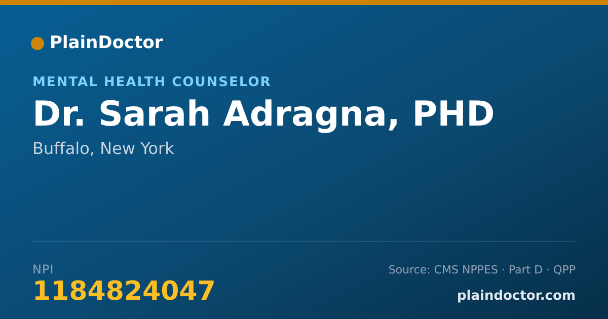 Shareable card for Sarah Adragna, PHD - Mental Health Counselor, Buffalo, NY