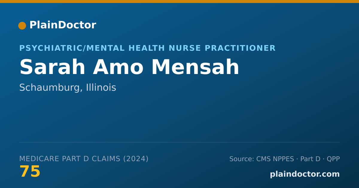 Shareable card for Sarah Amo Mensah - Psychiatric/Mental Health Nurse Practitioner, Schaumburg, IL