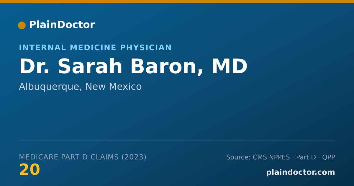 Shareable card for Sarah Baron, MD - Internal Medicine Physician, Albuquerque, NM
