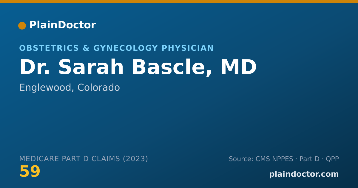 Shareable card for Sarah Bascle, MD - Obstetrics & Gynecology Physician, Englewood, CO
