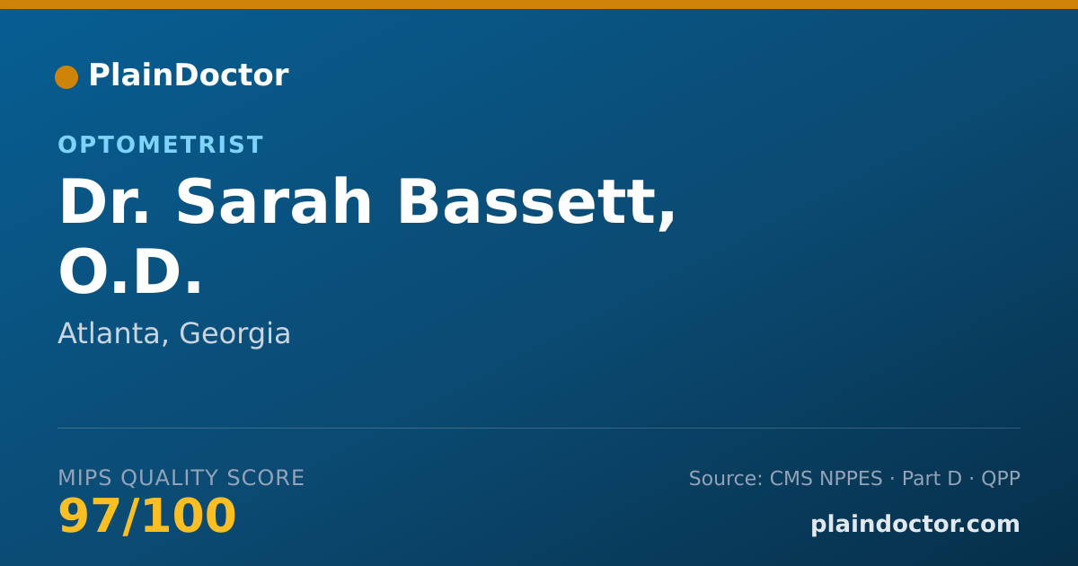 Shareable card for Sarah Bassett, O.D. - Optometrist, Atlanta, GA