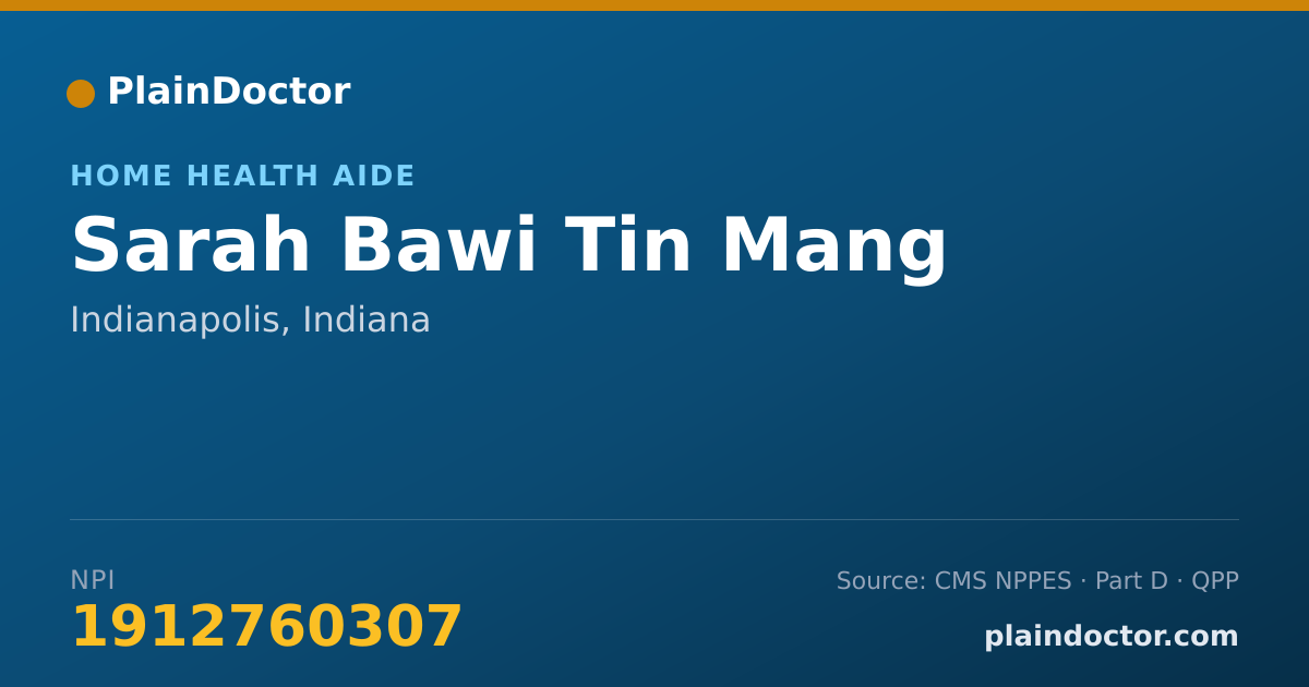 Shareable card for Sarah Bawi Tin Mang - Home Health Aide, Indianapolis, IN
