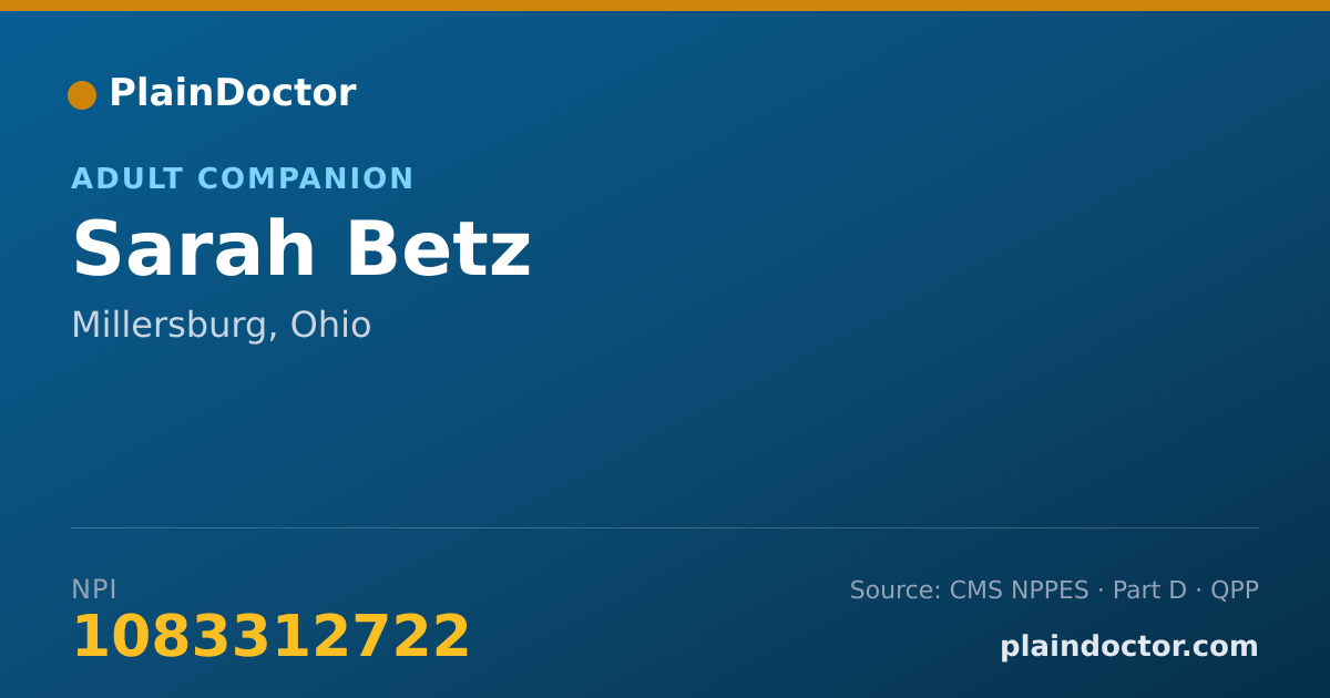 Shareable card for Sarah Betz - Adult Companion, Millersburg, OH