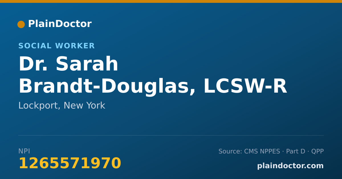 Shareable card for Sarah Brandt-Douglas, LCSW-R - Social Worker, Lockport, NY