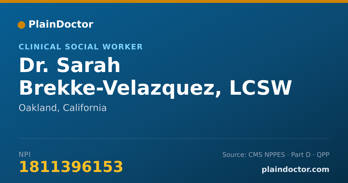 Shareable card for Sarah Brekke-Velazquez, LCSW - Clinical Social Worker, Oakland, CA