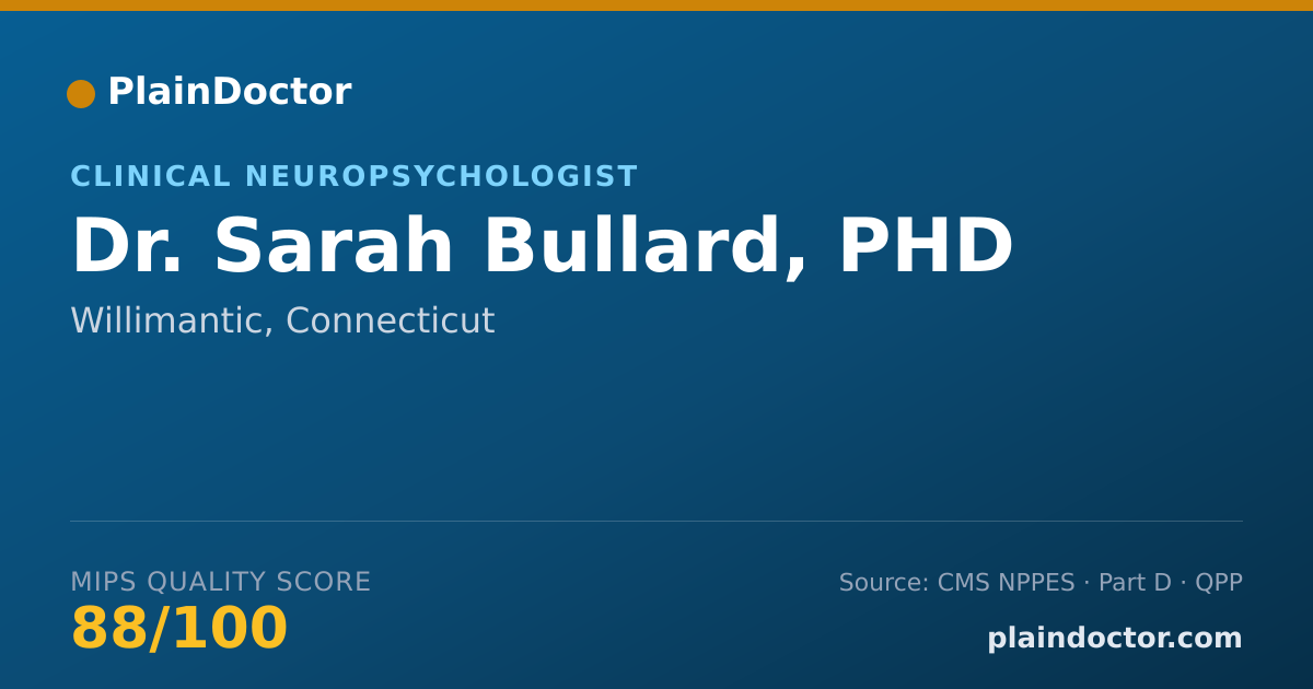 Shareable card for Sarah Bullard, PHD - Clinical Neuropsychologist, Willimantic, CT