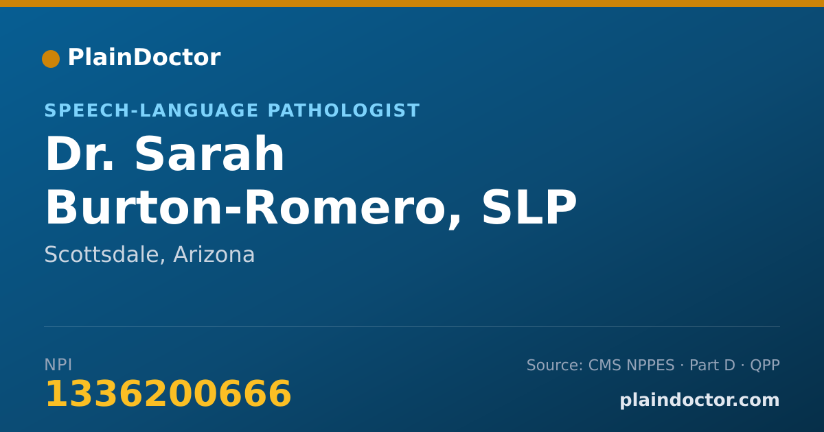 Shareable card for Sarah Burton-Romero, SLP - Speech-Language Pathologist, Scottsdale, AZ